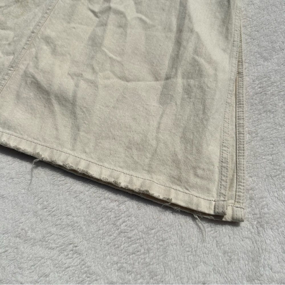 EU Zara TRF Cream Denim Overall Pinafore Midi Dress - Picture 7 of 16